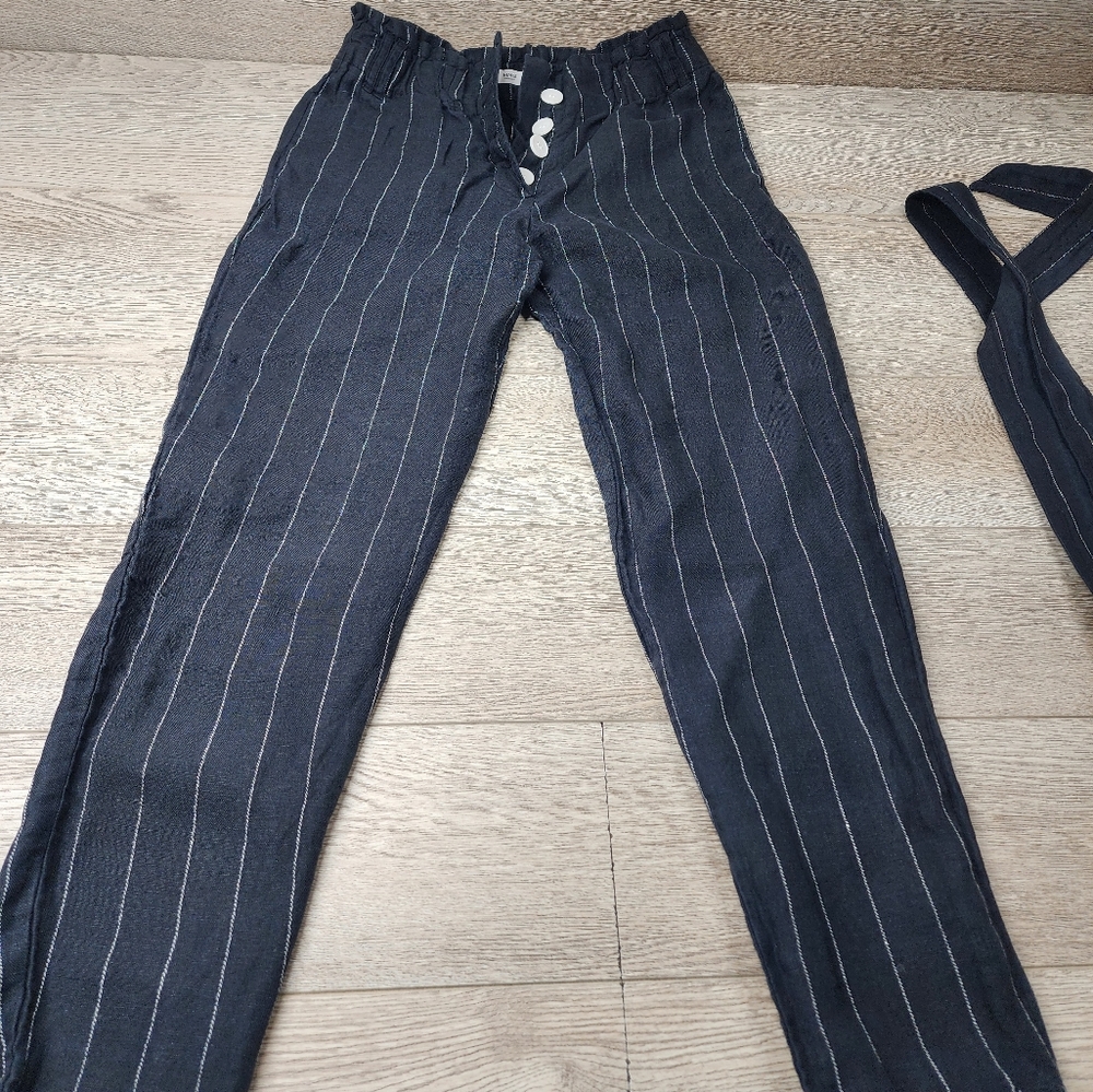 Nwot Mango Elegant High Waisted Pinstripe Pants
